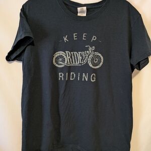Gildan Black 'Keep Riding' Graphic Tee
